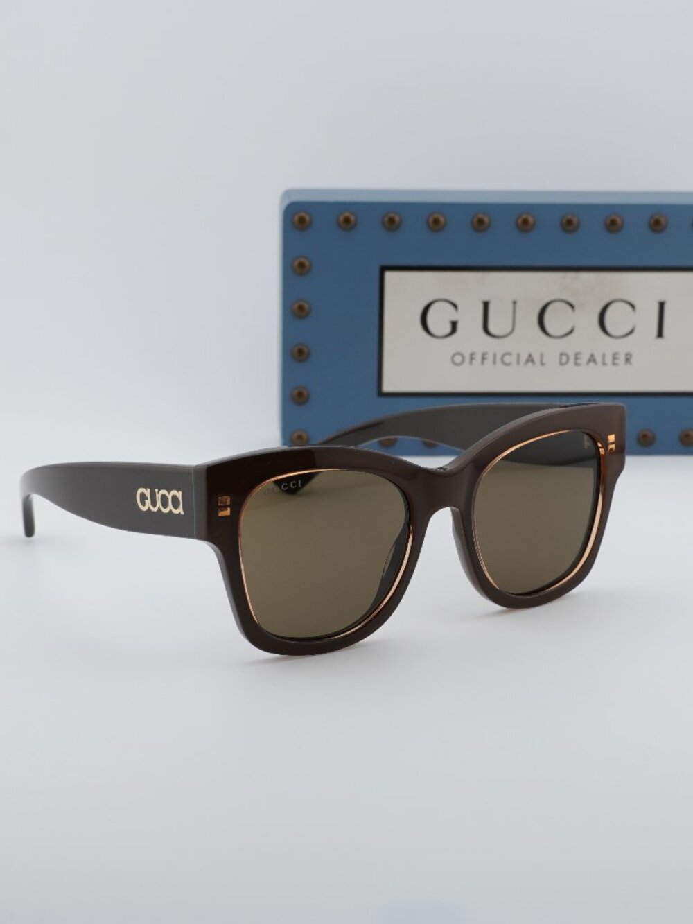 Gucci GG1789S 004 Square Sunglasses - Peach / Brown